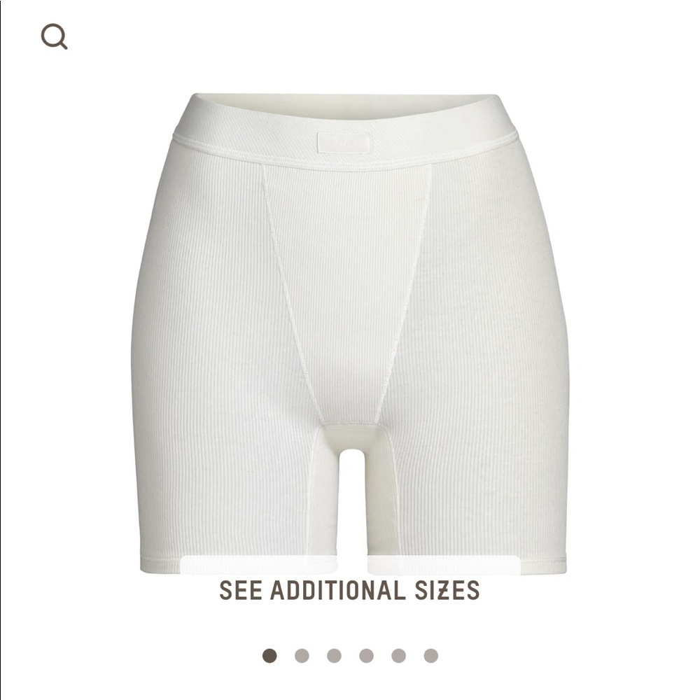 NEW SKIMS Cotton Rib Boxer in Bone - Size S